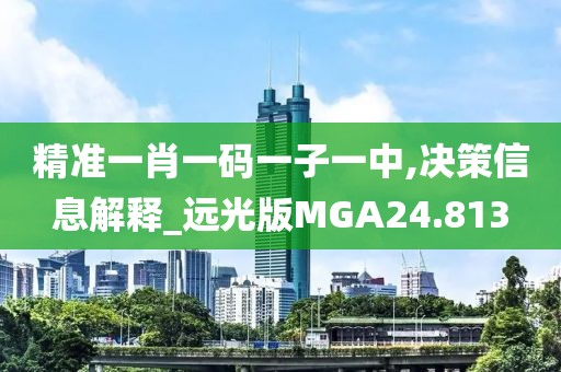 精准一肖一码一子一中,决策信息解释_远光版MGA24.813