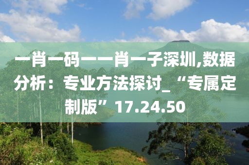 一肖一码一一肖一子深圳,数据分析：专业方法探讨_“专属定制版”17.24.50