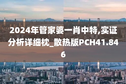 2024年管家婆一肖中特,实证分析详细枕_散热版PCH41.846