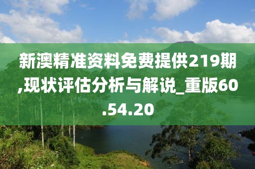 新澳精准资料免费提供219期,现状评估分析与解说_重版60.54.20