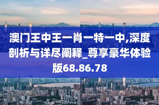 澳门王中王一肖一特一中,深度剖析与详尽阐释_尊享豪华体验版68.86.78