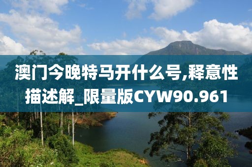 澳门今晚特马开什么号,释意性描述解_限量版CYW90.961