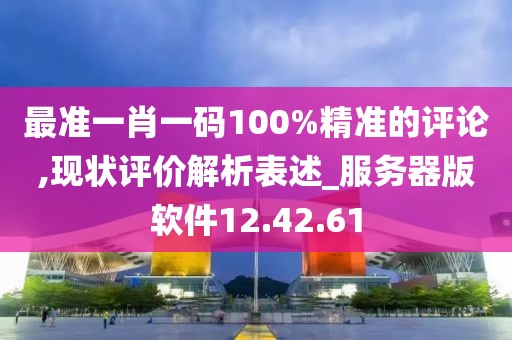 最准一肖一码100%精准的评论,现状评价解析表述_服务器版软件12.42.61