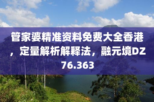 管家婆精准资料免费大全香港，定量解析解释法，融元境DZ76.363