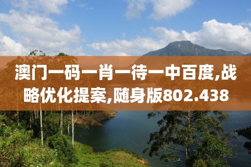 澳门一码一肖一待一中百度,战略优化提案,随身版802.438