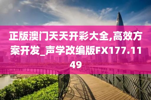 正版澳门天天开彩大全,高效方案开发_声学改编版FX177.1149