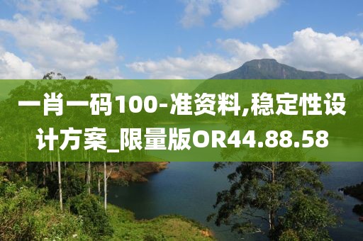 一肖一码100-准资料,稳定性设计方案_限量版OR44.88.58