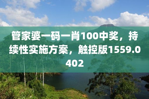 管家婆一码一肖100中奖，持续性实施方案，触控版1559.0402