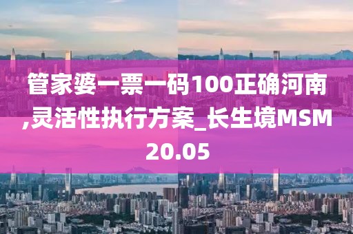 管家婆一票一码100正确河南,灵活性执行方案_长生境MSM20.05
