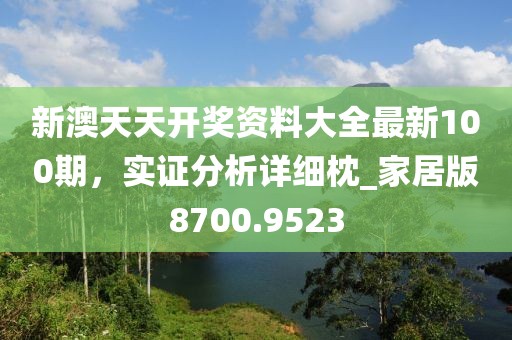 新澳天天开奖资料大全最新100期，实证分析详细枕_家居版8700.9523