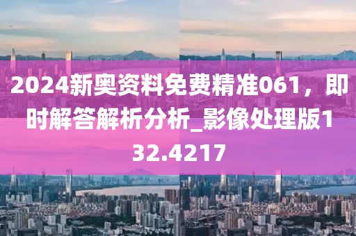 2024新奥资料免费精准061，即时解答解析分析_影像处理版132.4217