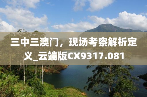 三中三澳门，现场考察解析定义_云端版CX9317.081